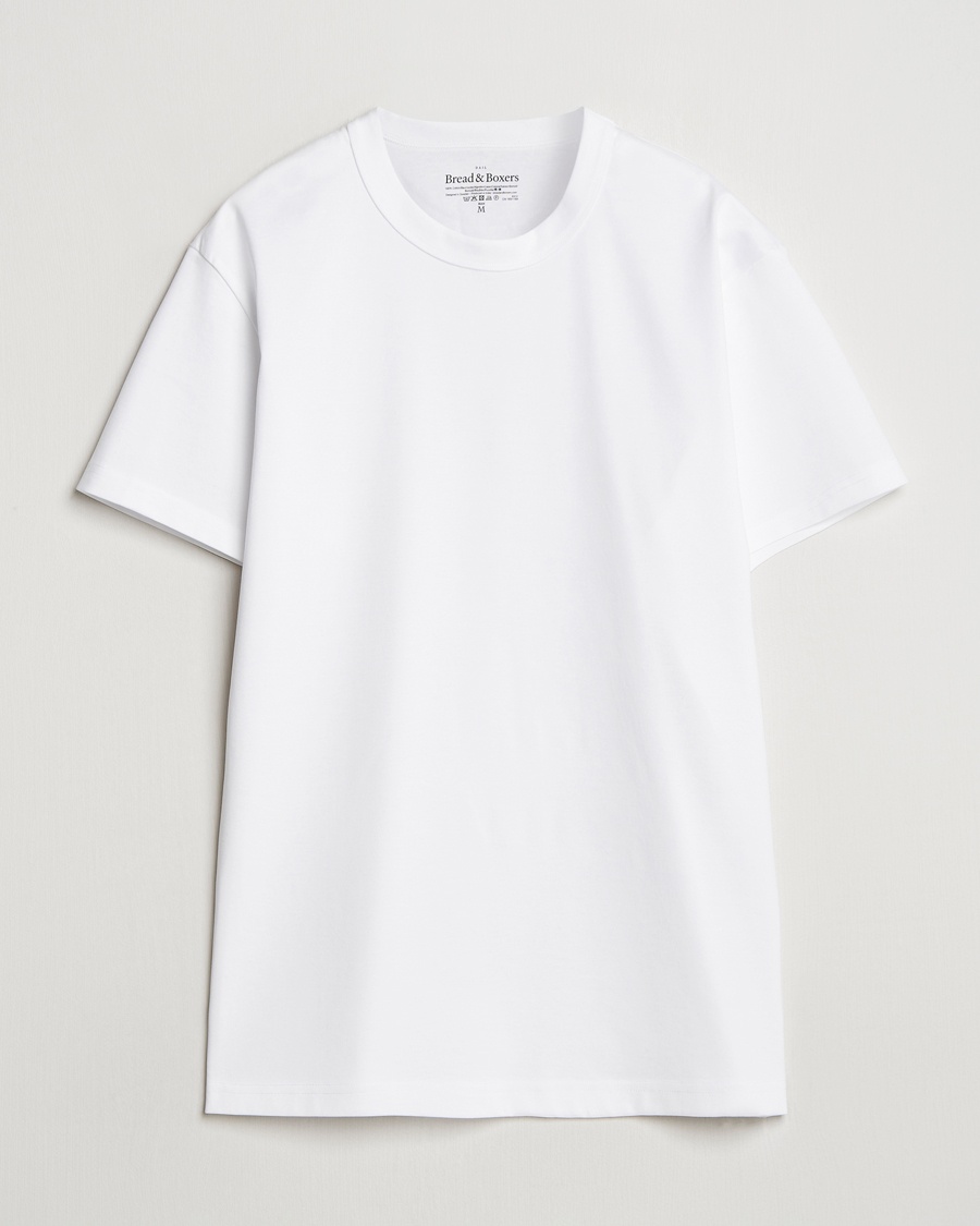 Bread & Boxers Pima Cotton Crew Neck T-Shirt White – Wit