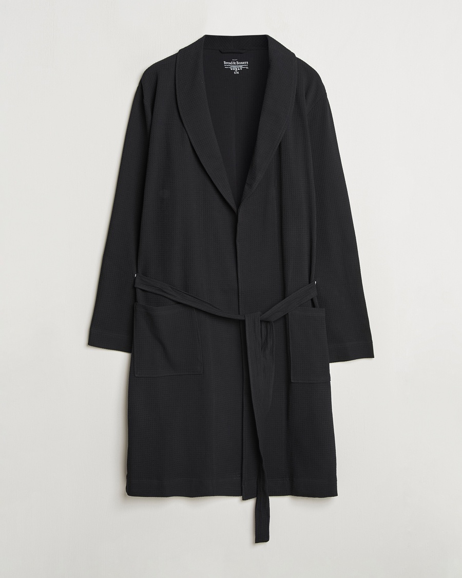 Homme | Peignoirs | Bread & Boxers | Waffle Robe Black