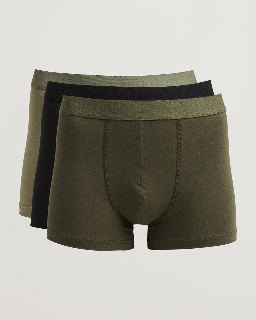 Bread & Boxers 3-Pack Boxer Brief Khaki/Green/Black – Groen