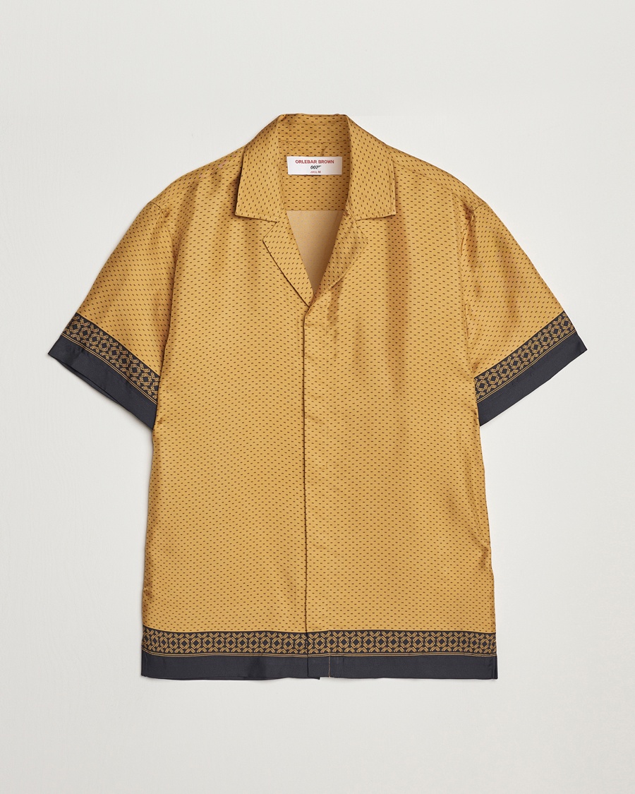 Heren | Orlebar Brown | Orlebar Brown | Maitan Silk Gold Bullion Shirt Gold/Black