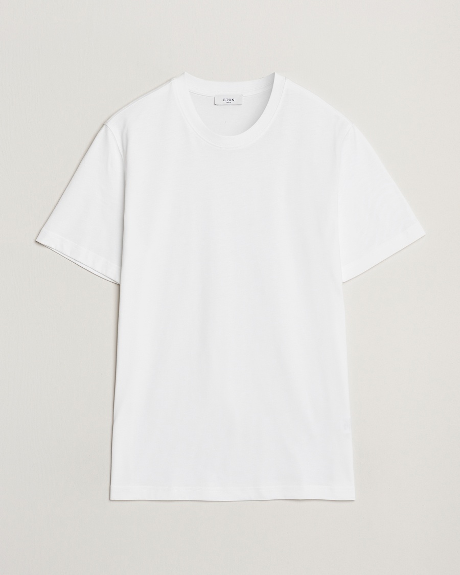 Eton Mercerized Jersey Crew Neck T-Shirt White – Blanc