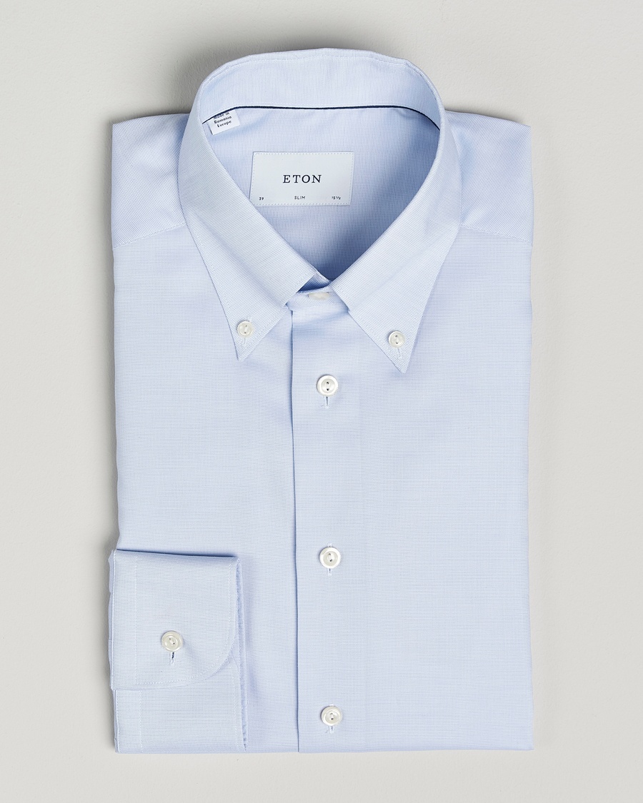 Heren | Tijdelijk seizoensaanbod | Eton | Slim Fit Wrinkle Free Oxford Shirt Light Blue