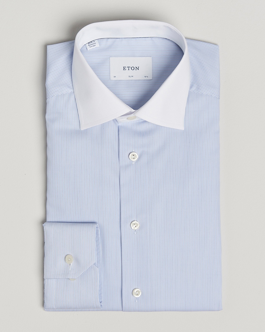Homme | Vêtements | Eton | Slim Fit Fine Twill Shirt Light Blue
