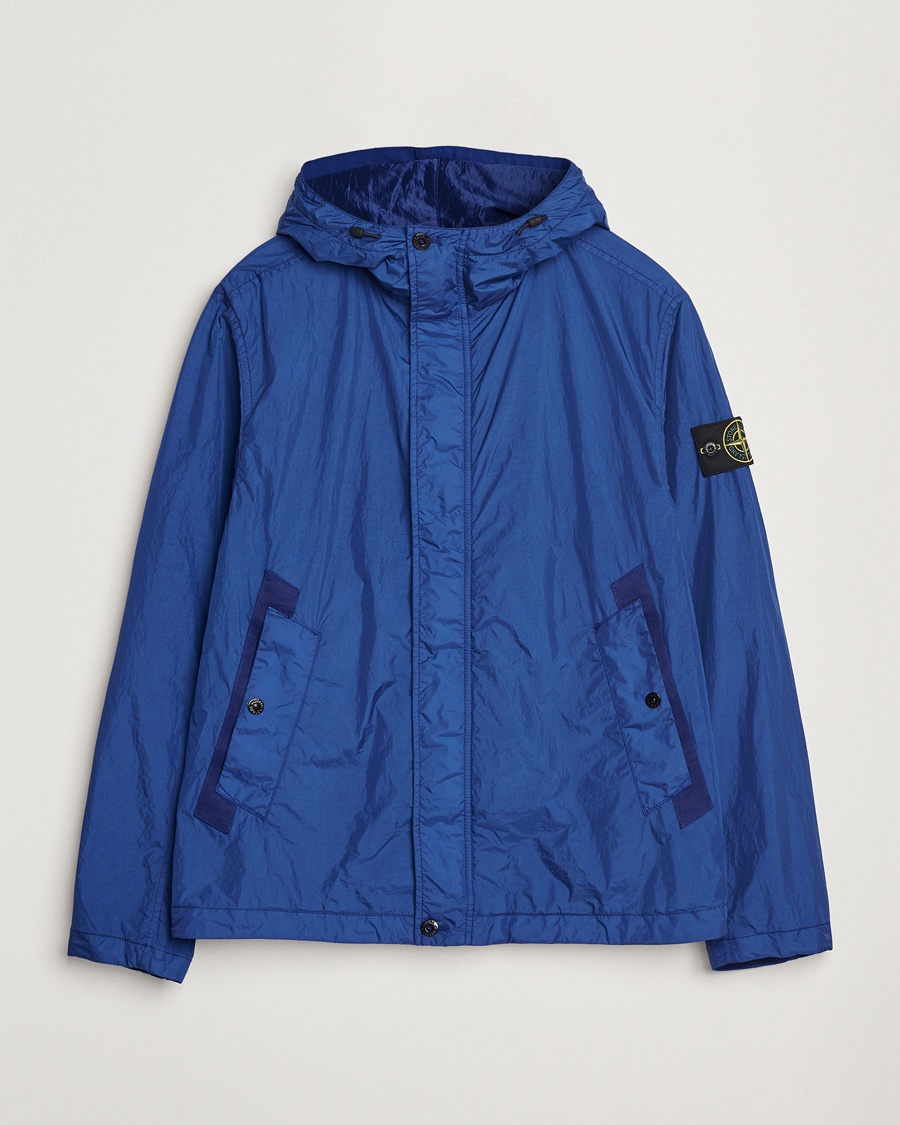 Heren | Stone Island | Stone Island | Crinkle Reps Hooded Jacket Bright Blue