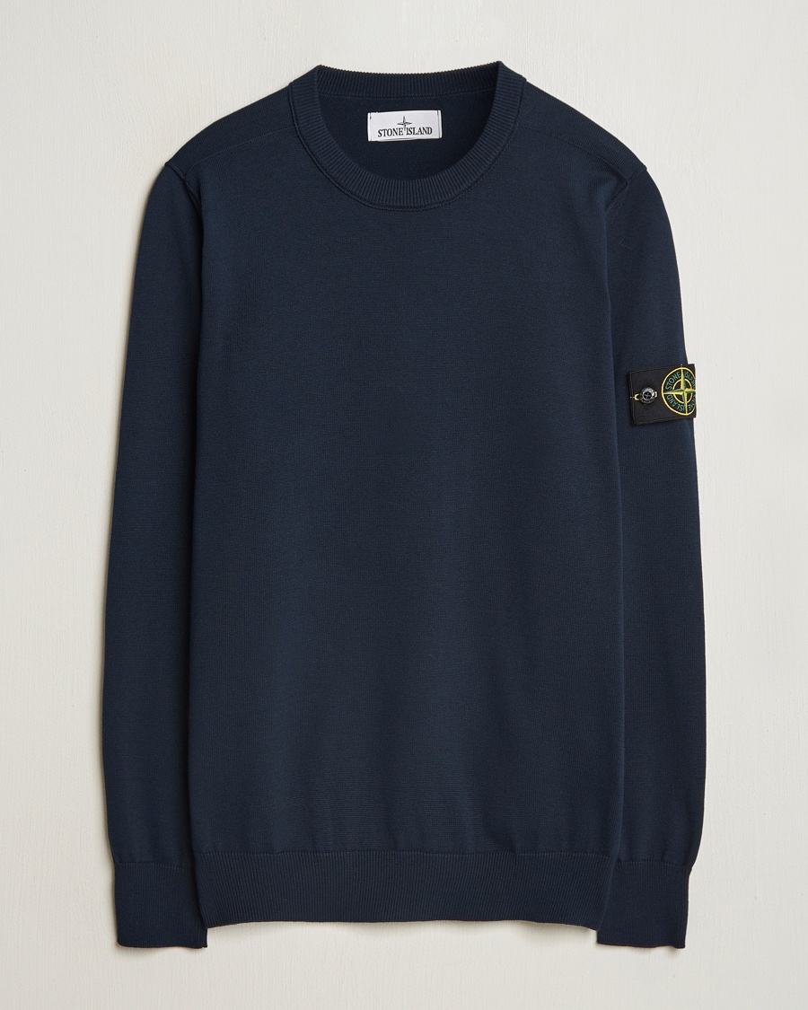 Homme | | Stone Island | Soft Organic Cotton Crew Neck Navy Blue