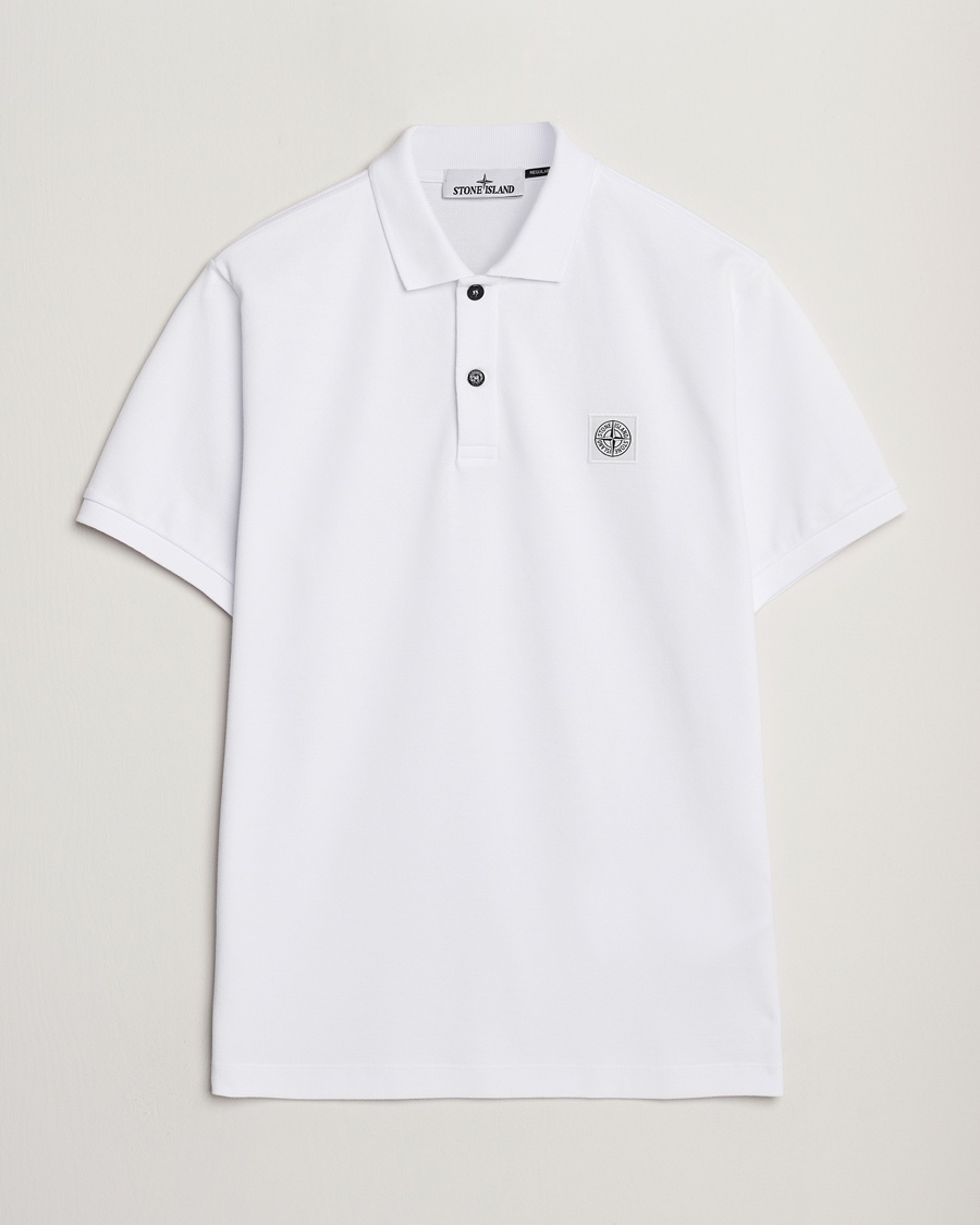 Homme | | Stone Island | Organic Cotton Pique Polo White
