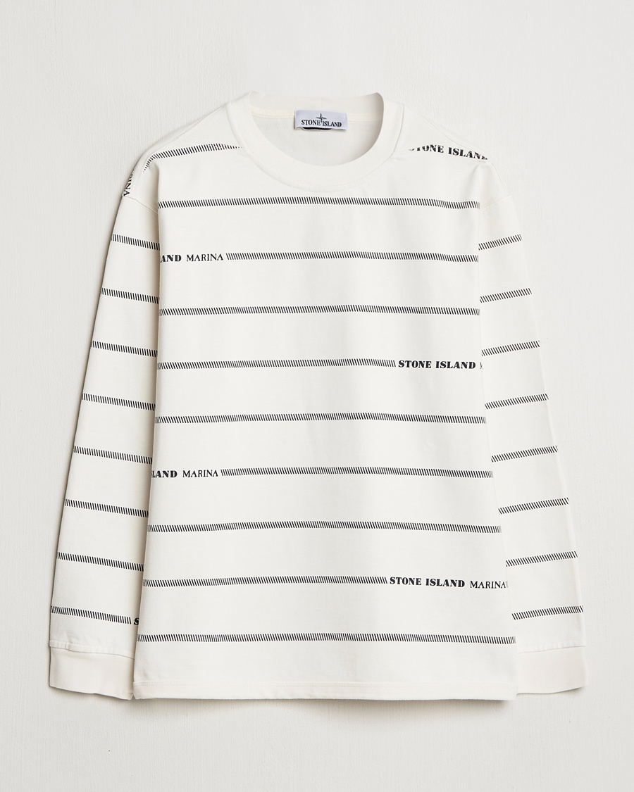 Heren | Stone Island | Stone Island | Marina Striped Cotton Sweatshirt Ivory