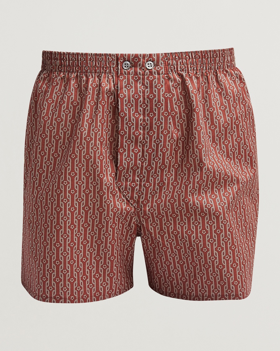 Homme | | Derek Rose | Classic Fit Woven Cotton Boxer Shorts Red