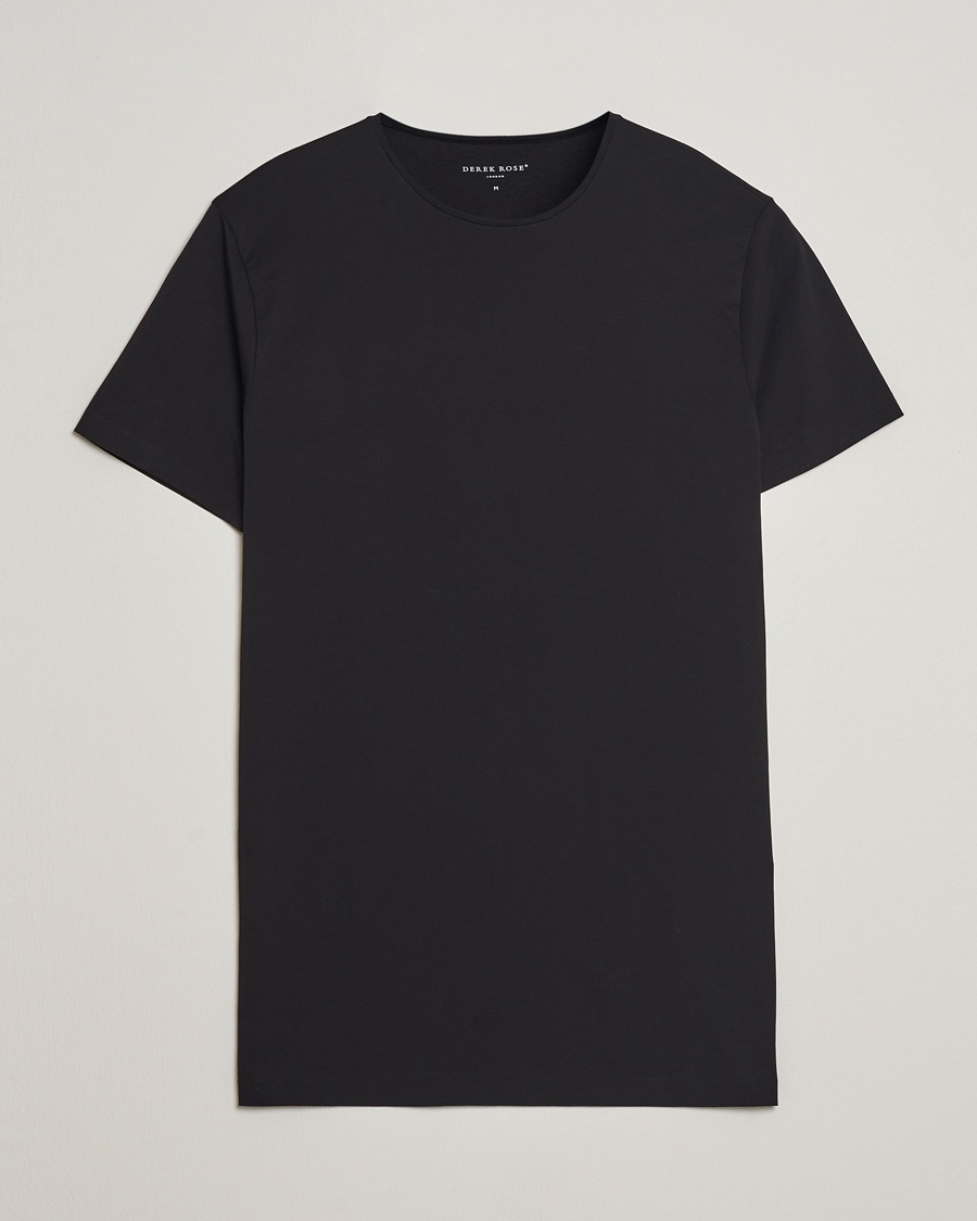 Derek Rose Pima Cotton Crew Neck T-Shirt Black – Zwart