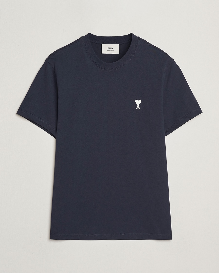 Homme | Business & Beyond | AMI | Off White Heart Logo T-Shirt Night Blue