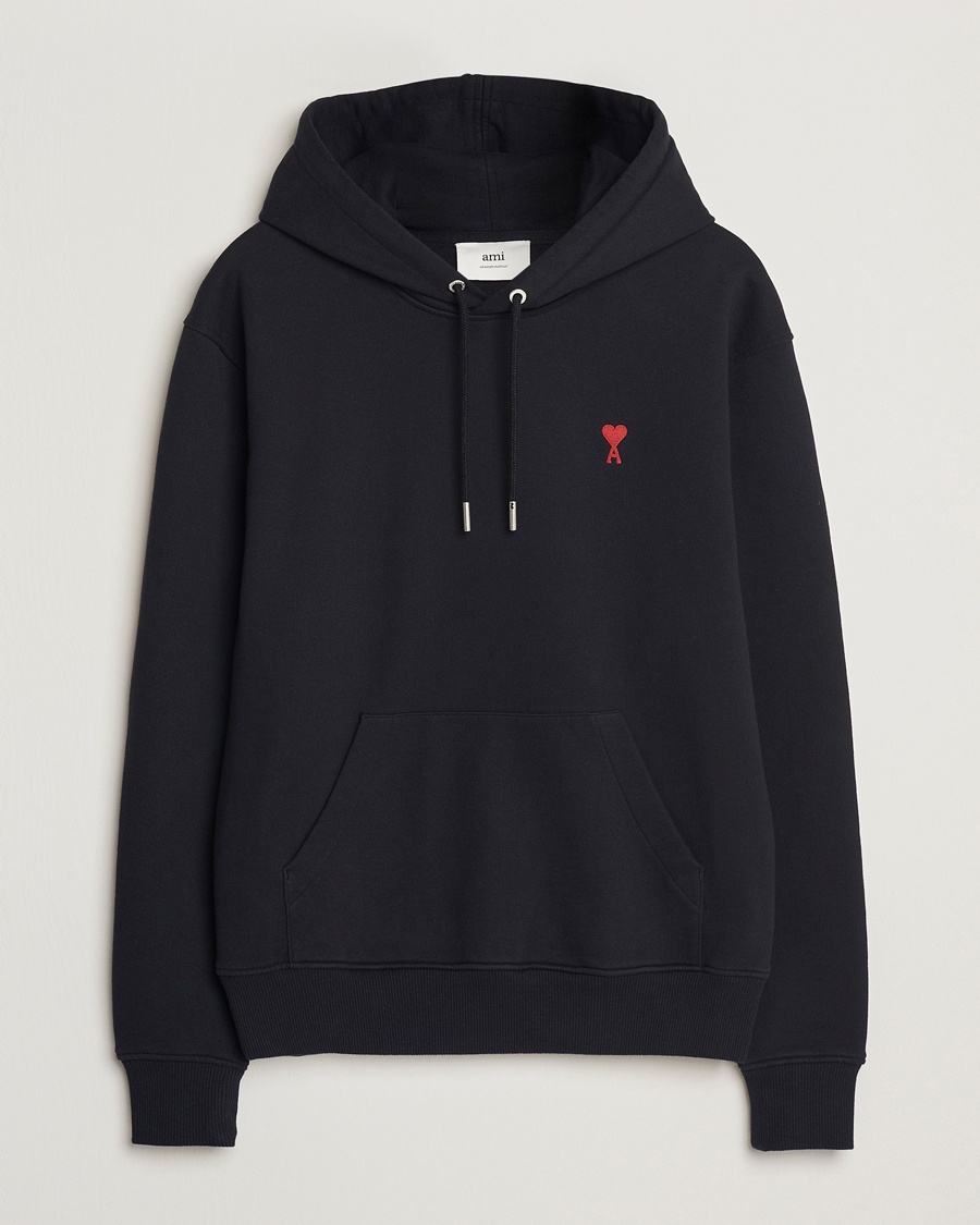 AMI Heart Logo Hoodie Black – Noir