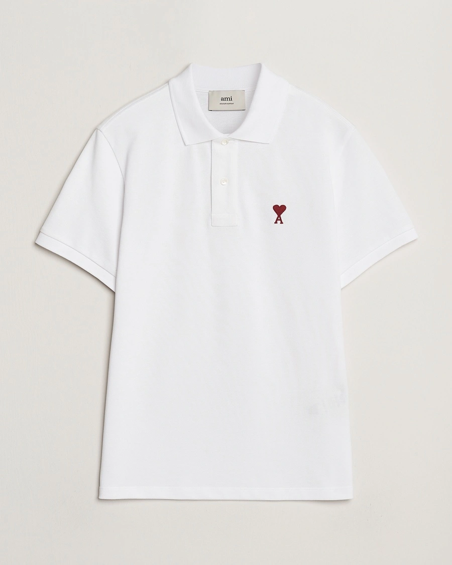 AMI Heart Logo Polo White – Blanc
