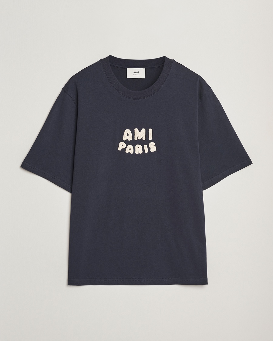 Homme | Business & Beyond | AMI | Paris Logo T-Shirt Navy Blue