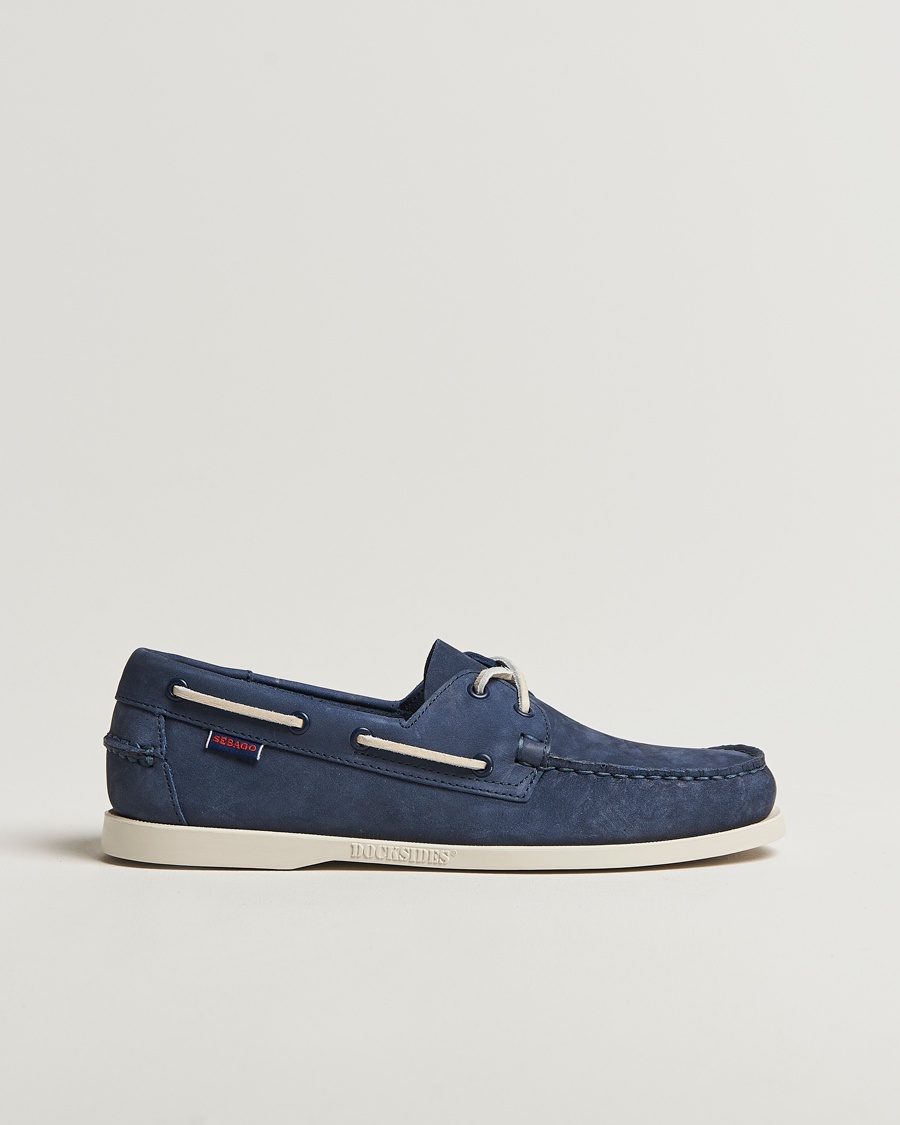 Homme | Nouvelles Images De Produit | Sebago | Docksides Portland Nubuck Boat Shoe Blue Navy