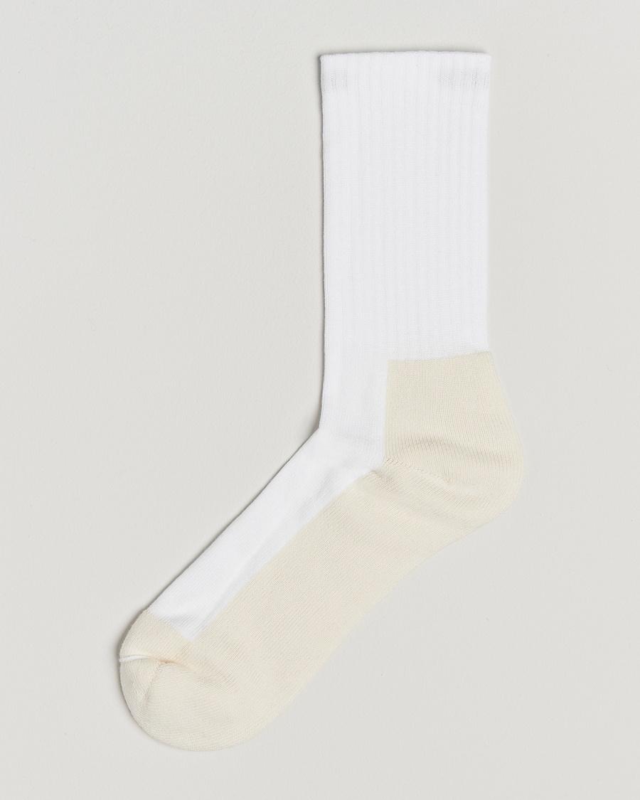 Sweyd Two Tone Cotton Socks Off White/White – Blanc
