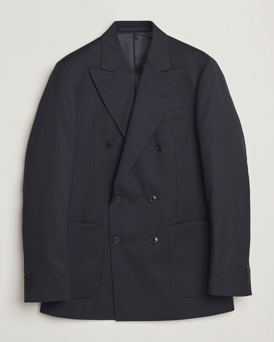 Heren | Blazers | Tiger of Sweden | Joachim Wool Double Breasted Blazer Dark Ink