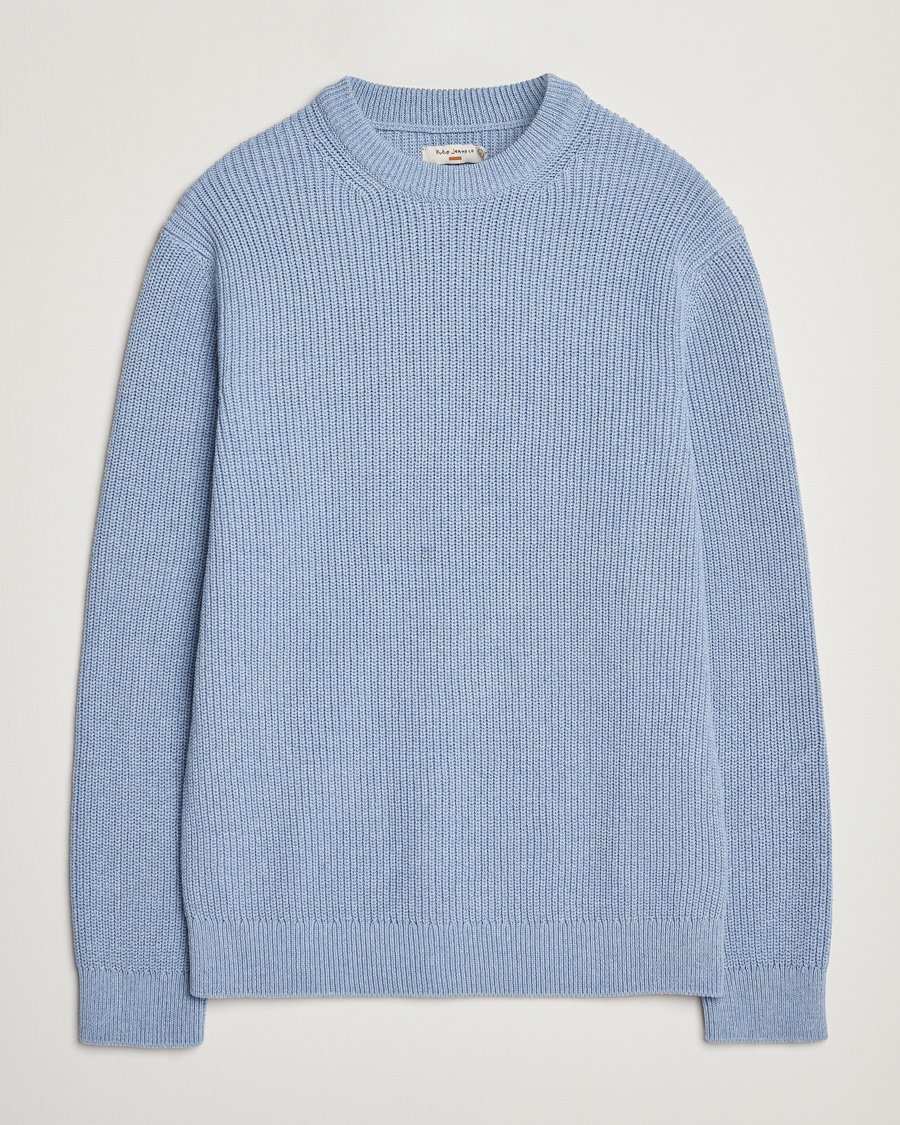 Homme | Sections | Nudie Jeans | Augusti Rib Cotton Sweater Blue Melange