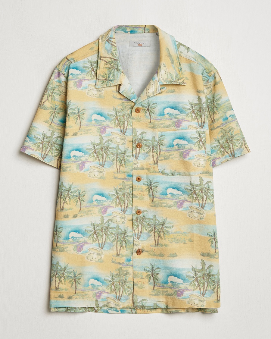 Homme | | Nudie Jeans | Arvid Printed Short Sleeve Shirt Mustard