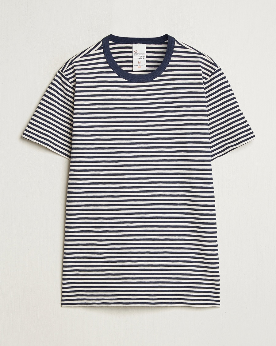 Homme | Sections | Nudie Jeans | Roy Striped Slub T-Shirt Blue/Off White