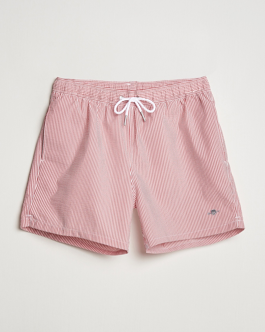 Heren | Zwembroek | GANT | Seersucker Swimshorts Ruby Red