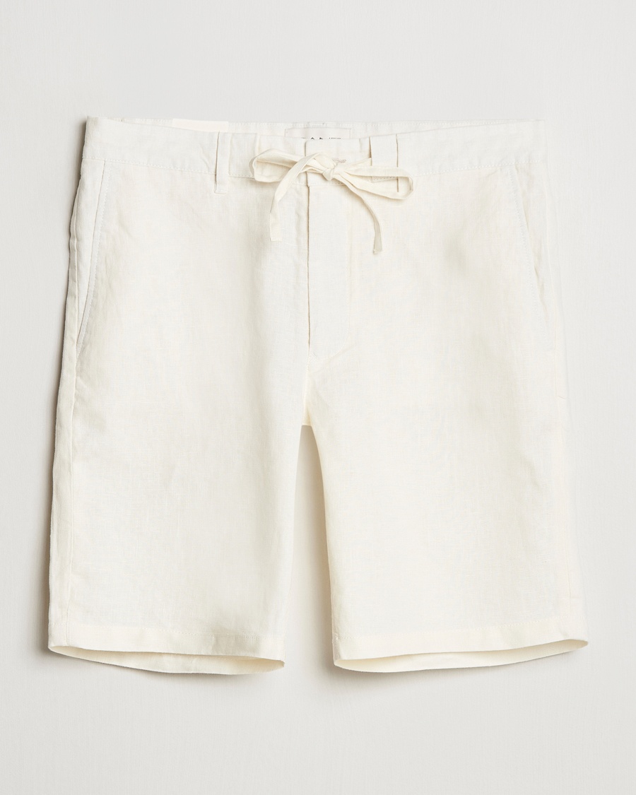 Homme | Shorts En Lin | GANT | Relaxed Linen Drawstring Shorts Cream