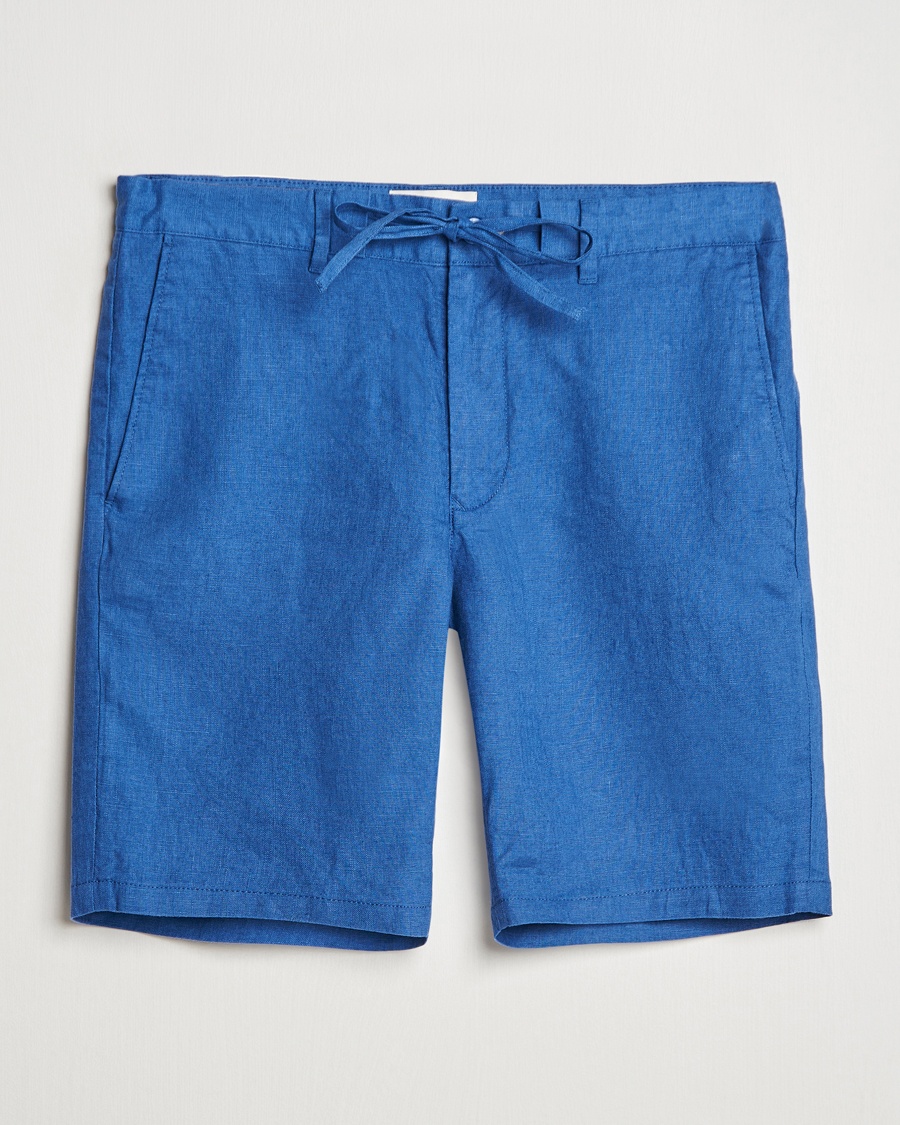 Homme | Shorts En Lin | GANT | Relaxed Linen Drawstring Shorts Rich Blue