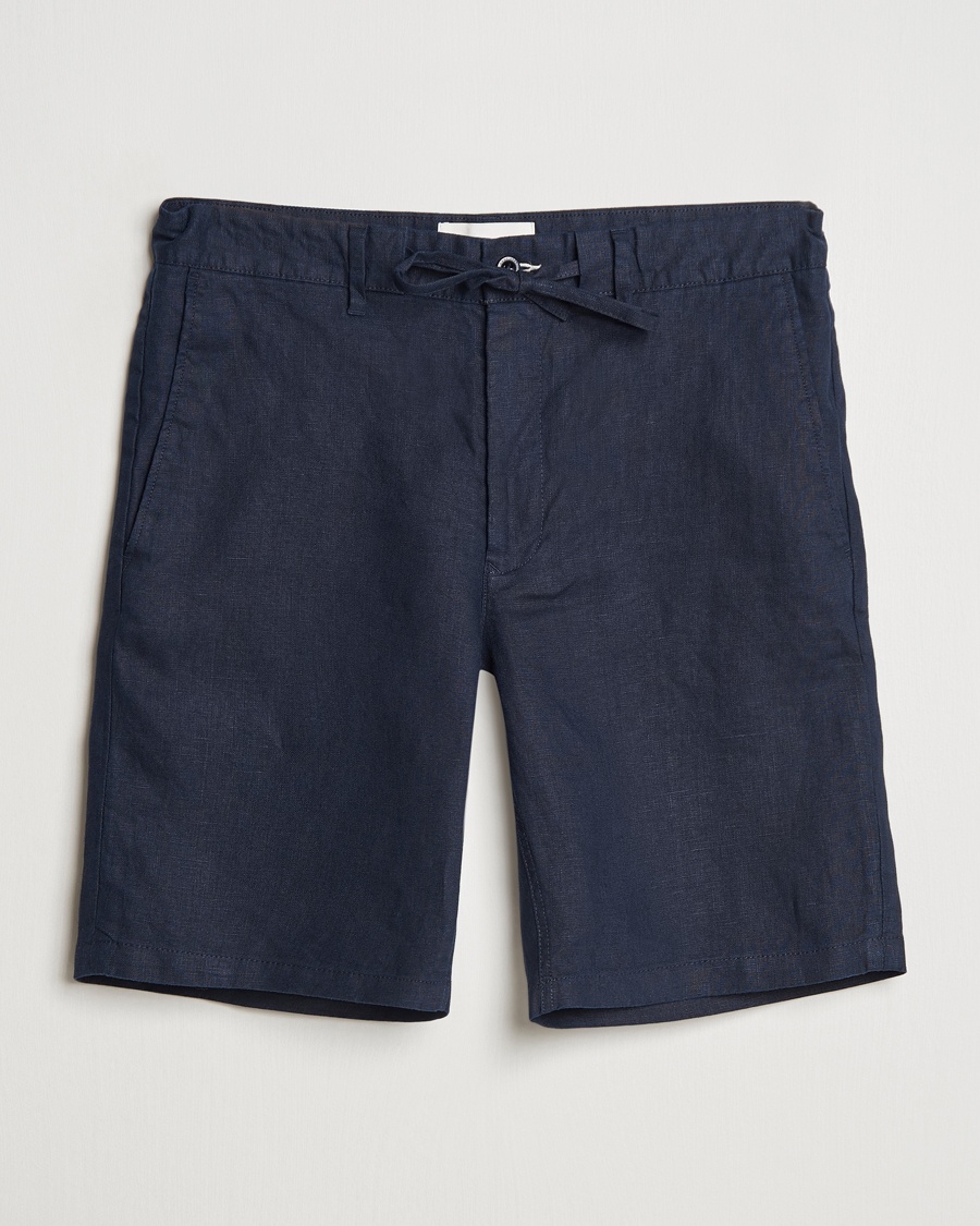 Homme | Shorts En Lin | GANT | Relaxed Linen Drawstring Shorts Evening Blue
