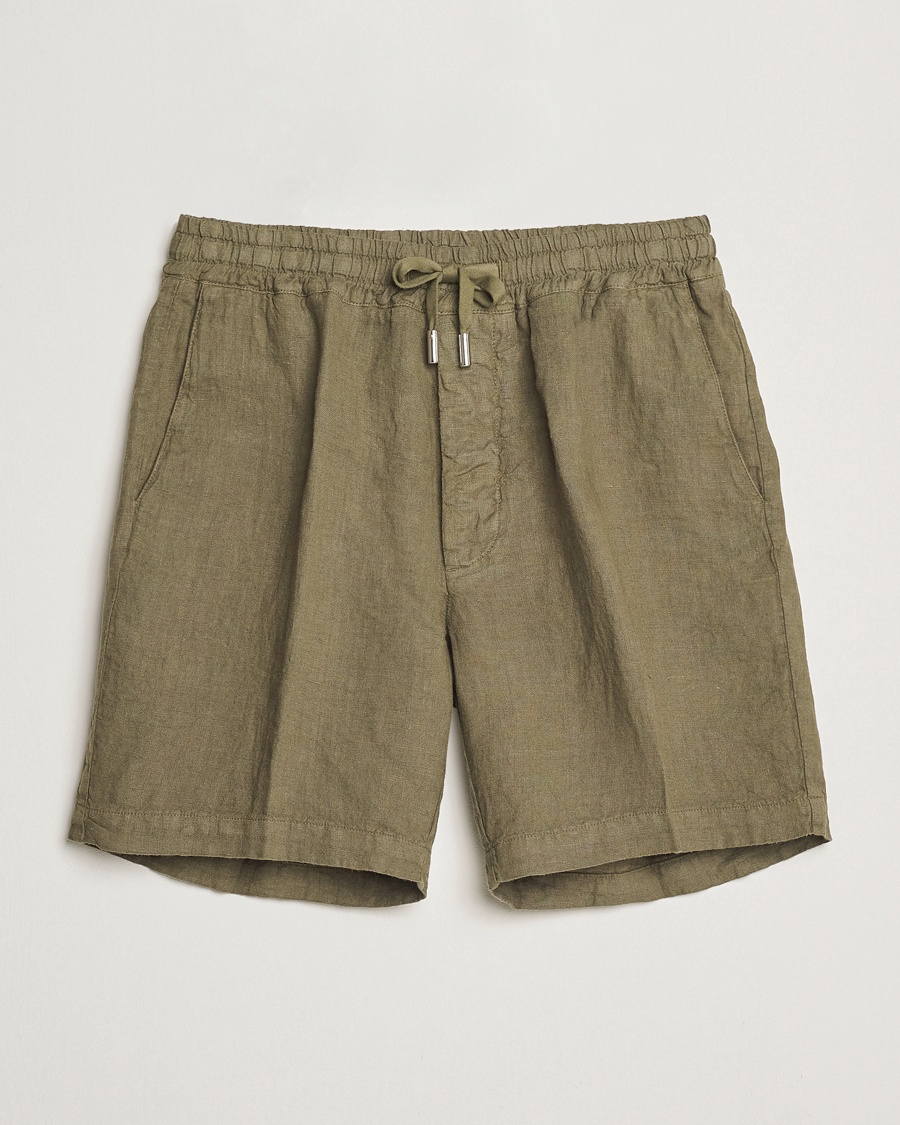 Homme | Shorts En Lin | Altea | Linen Drawstring Shorts Military
