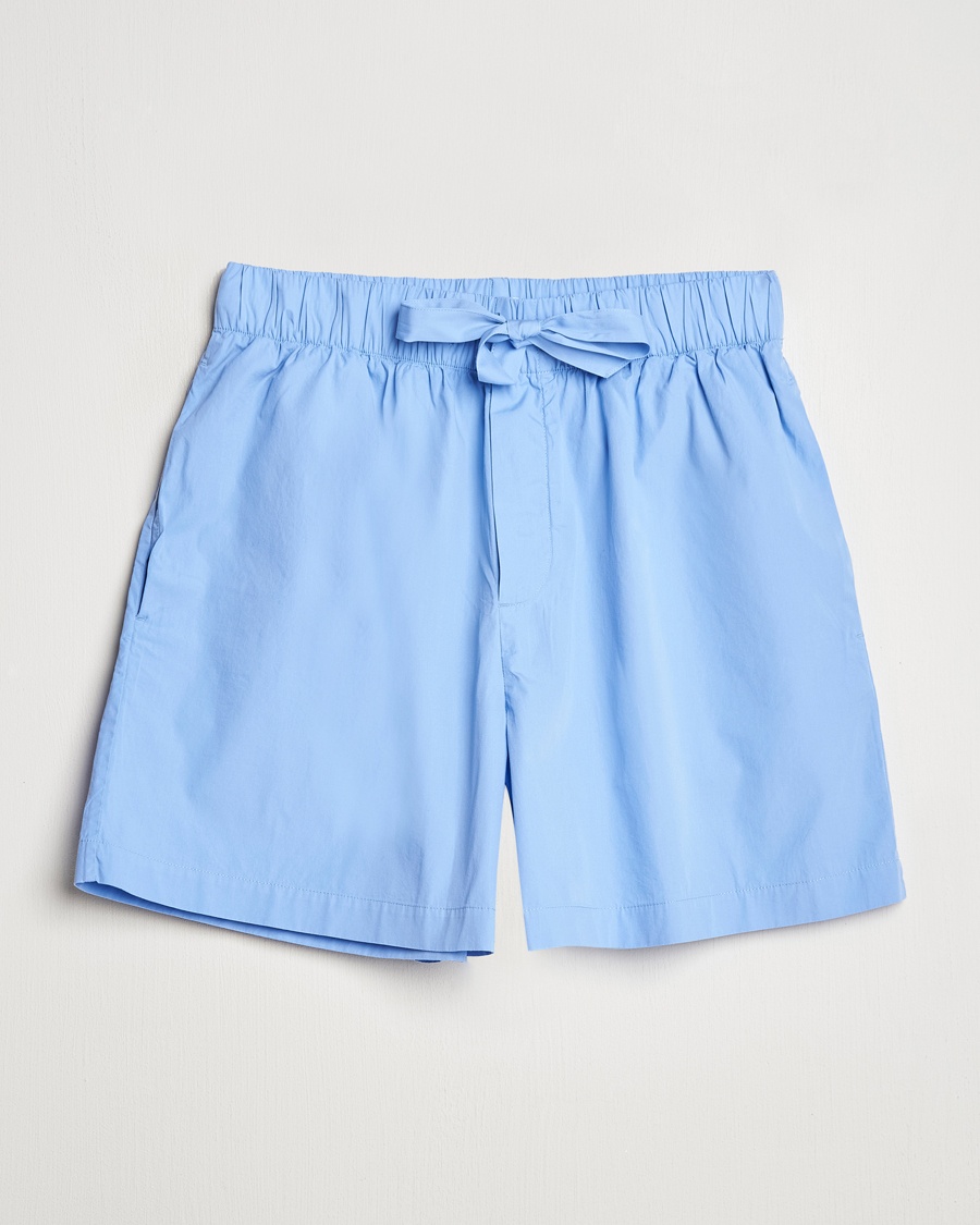 Tekla Poplin Pyjama Shorts Cornflower Blue – Bleu