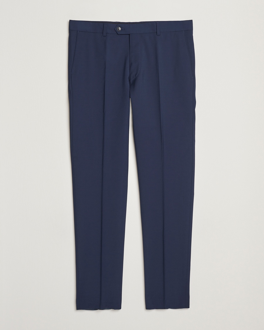 Homme | Business & Beyond - Formal | Oscar Jacobson | Denz Wool Blend Trousers Navy