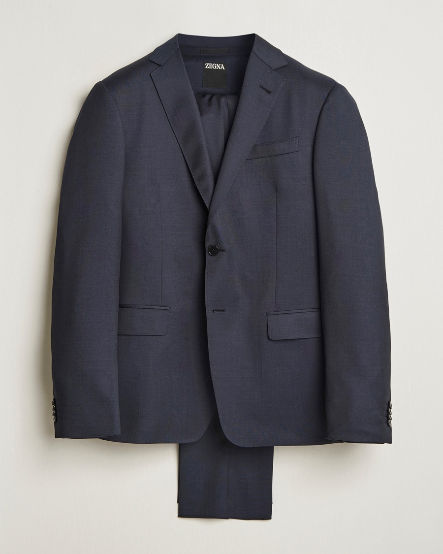 Homme | | Zegna | Tailored Wool Suit Navy