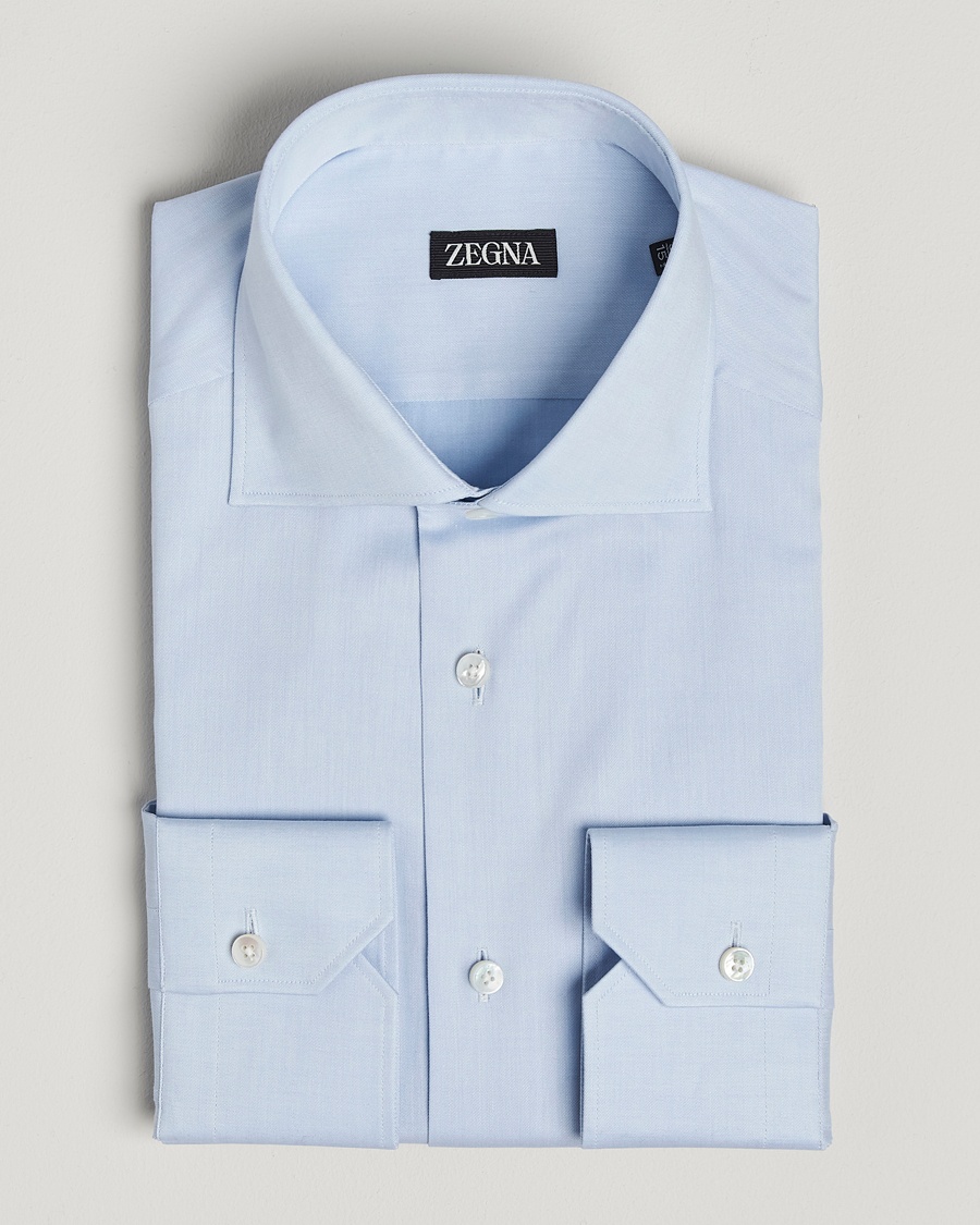 Homme | Formel | Zegna | Slim Fit Cotton Dress Shirt Light Blue