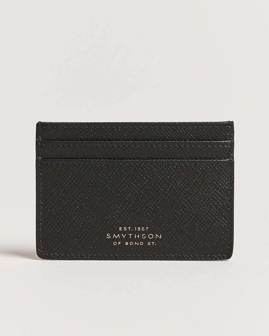 Homme | | Smythson | Panama Flat Cardholder Black
