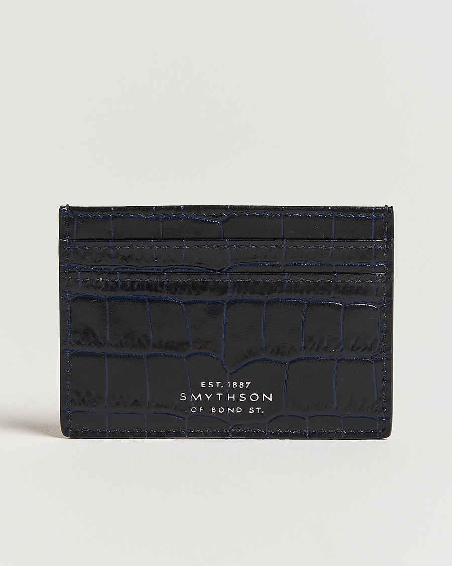 Homme | | Smythson | Mara Flat Cardholder Navy