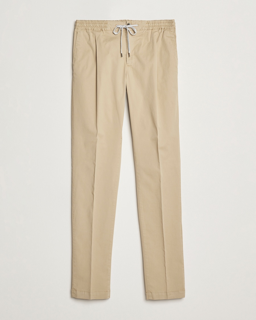 Homme | Pantalons À Cordon | PT01 | Soft Cotton/Stretch Drawstring Pants Beige
