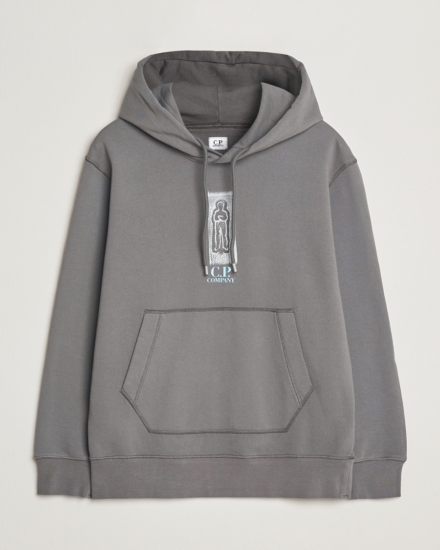 Heren | Hoodies | C.P. Company | Cotton Fleece Back Logo Hood Grey
