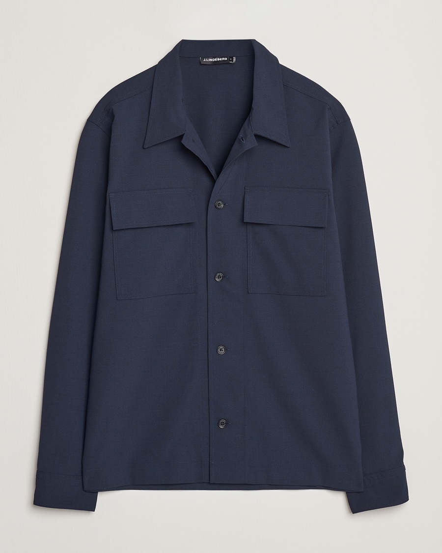 Homme | | J.Lindeberg | Reid Twill Overshirt Navy
