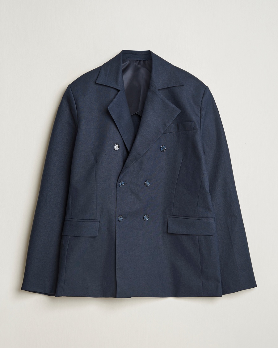 Homme | Blazers | Palmes | Double Breasted Linen Sport Coat Navy