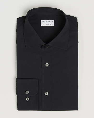 Tiger of Sweden Adley Slim Fit Cut Away Shirt Black – Zwart