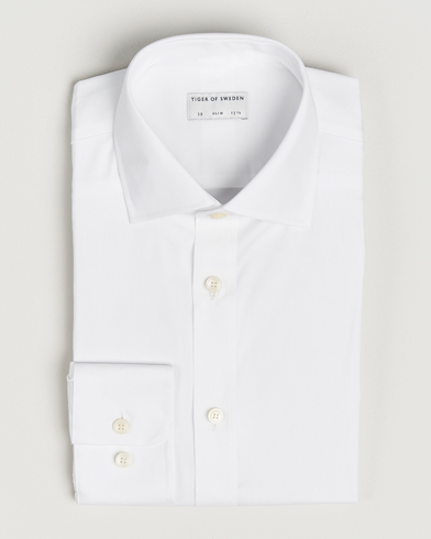Tiger of Sweden Adley Slim Fit Cut Away Shirt White – Blanc