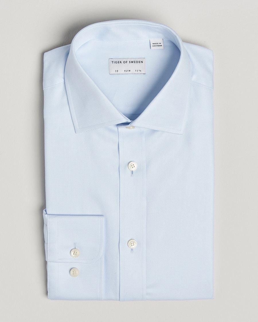 Tiger of Sweden Adley Structured Slim Fit Cut Away Shirt Light Blue – Bleu