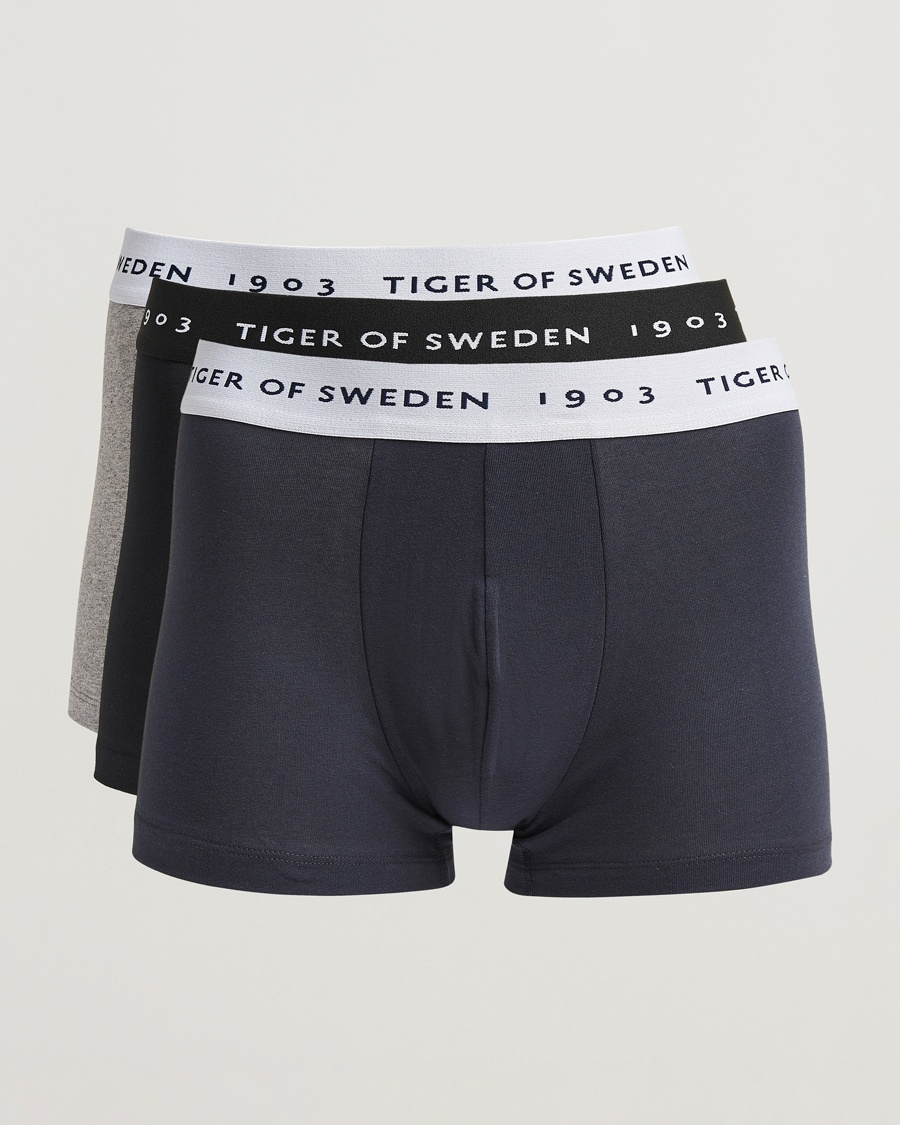 Homme | Caleçons | Tiger of Sweden | Hermod Cotton 3-Pack Boxer Brief Black/Navy/Grey