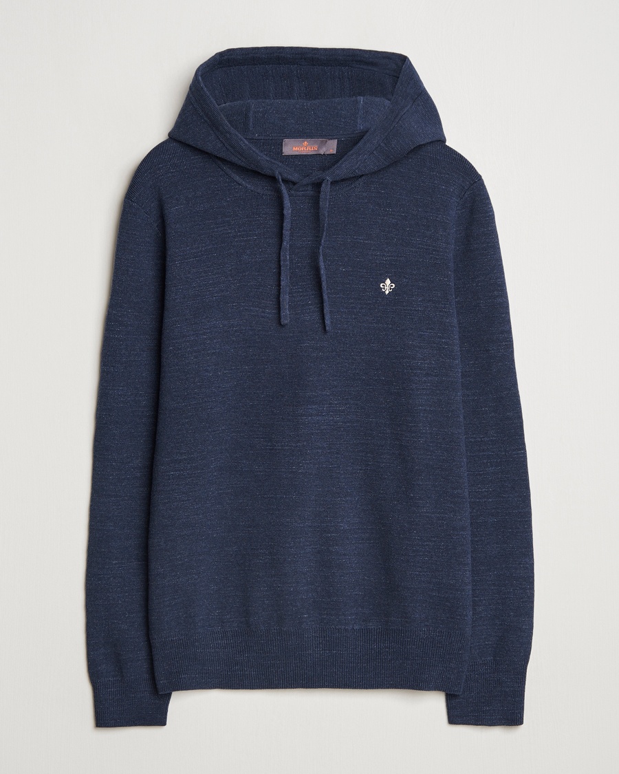 Heren | Truien | Morris | Ramdall Knitted Cotton Hoodie Navy