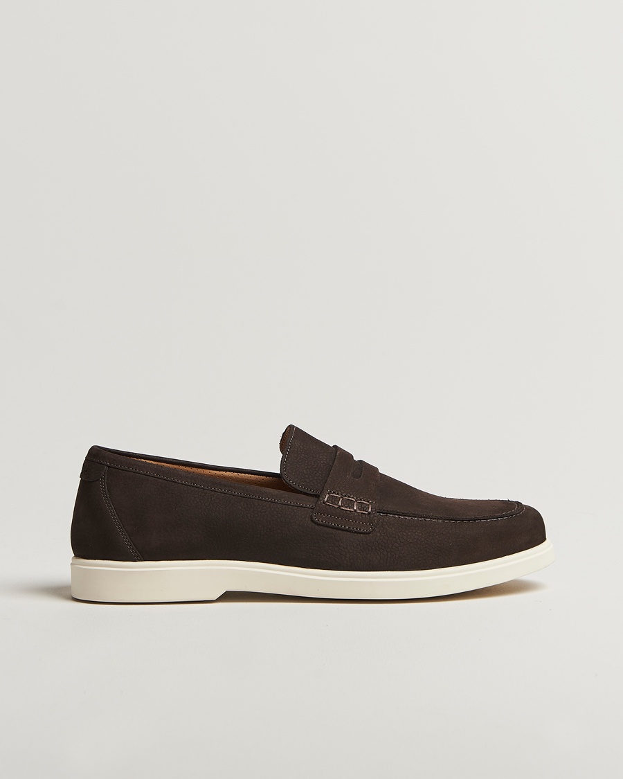 Heren | Schoenen | Loake 1880 | Como Nubuck Loafers Dark Brown
