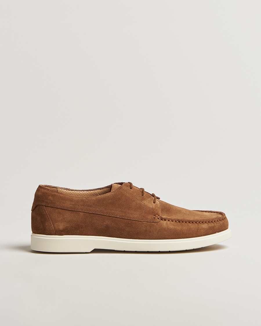 Homme | | Loake 1880 | Sardinia Suede Boat Shoe Loafers Chestnut