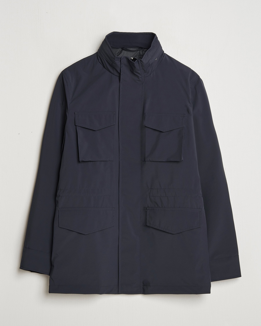 Oscar Jacobson M65 Nylon Field Jacket Navy – Blauw