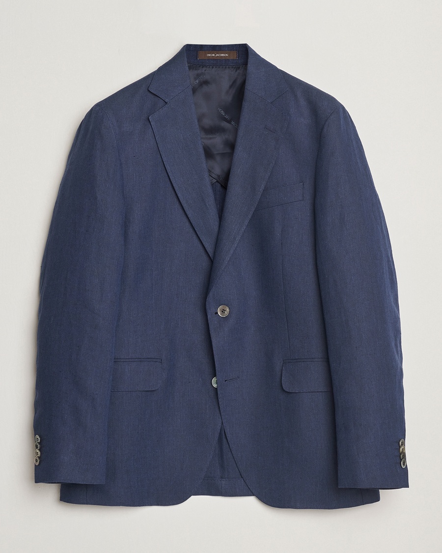 Homme | Business & Beyond - Formal | Oscar Jacobson | Ferry Soft Linen Blazer Navy