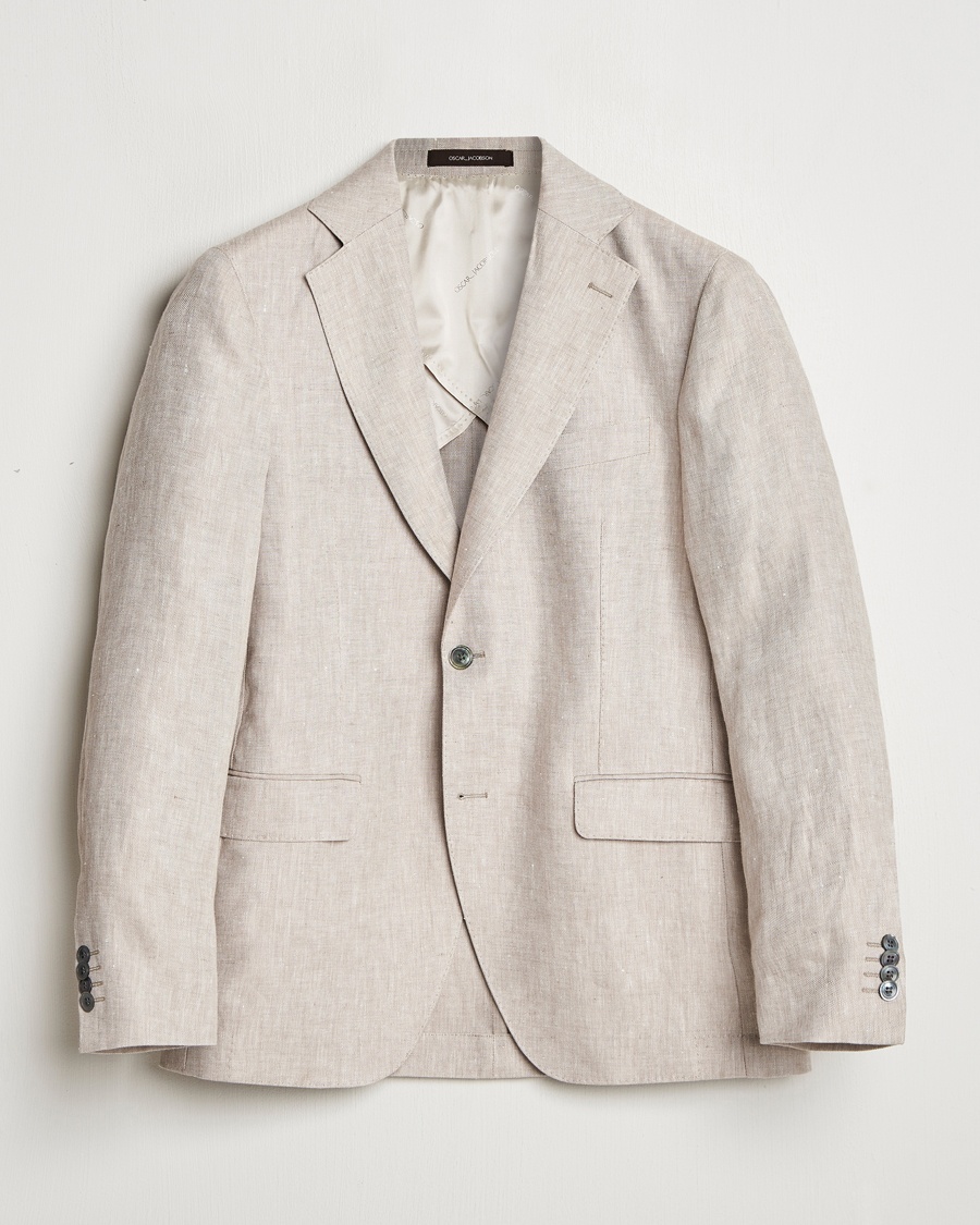 Oscar Jacobson Ferry Soft Linen Blazer Beige – Beige