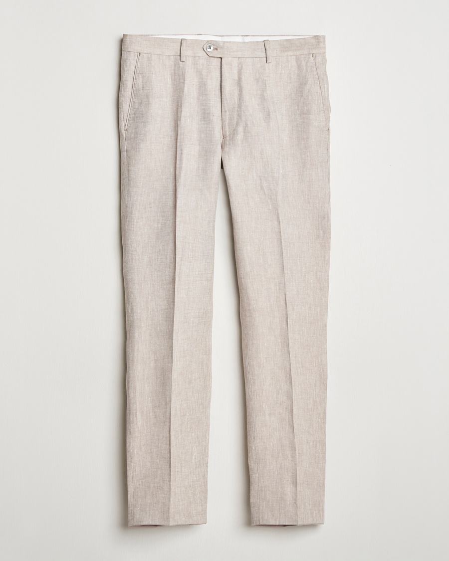 Homme | Business & Beyond - Formal | Oscar Jacobson | Denz Linen Trousers Beige
