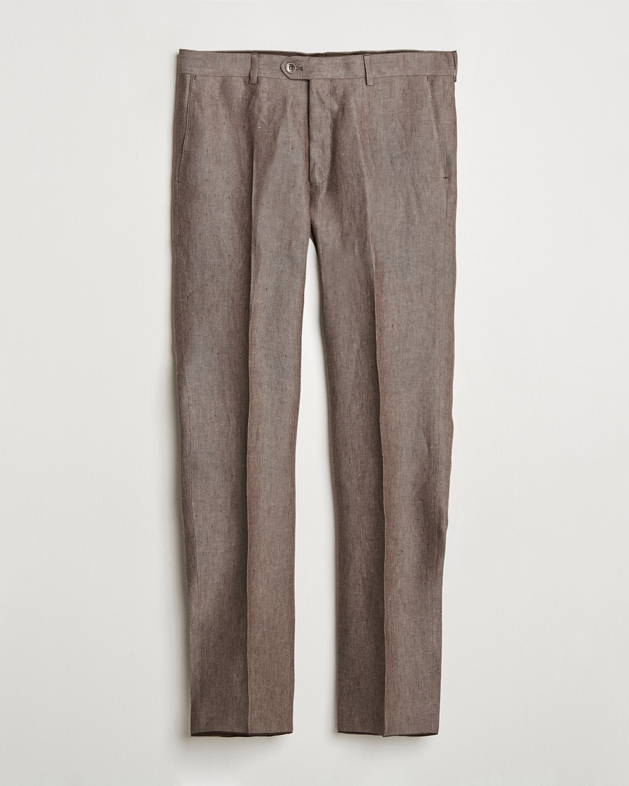 Homme | Business & Beyond - Formal | Oscar Jacobson | Denz Linen Trousers Brown